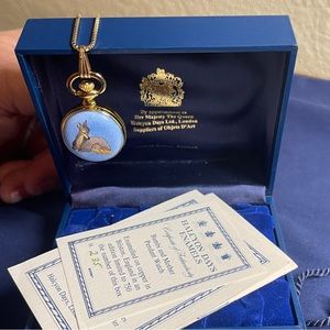 Preowned Halcyon Days Bambi Deer Disney Small Pocket Watch